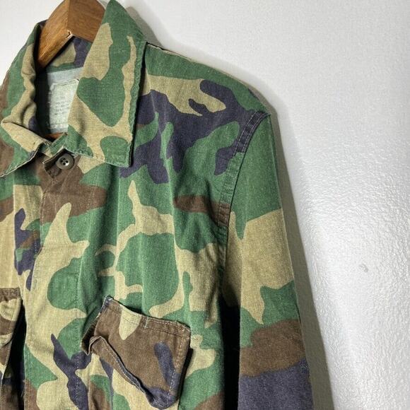 US Army Camouflage Woodland Pattern Field Cold Weather Military Jacket Sz L Men - Picture 2 of 11